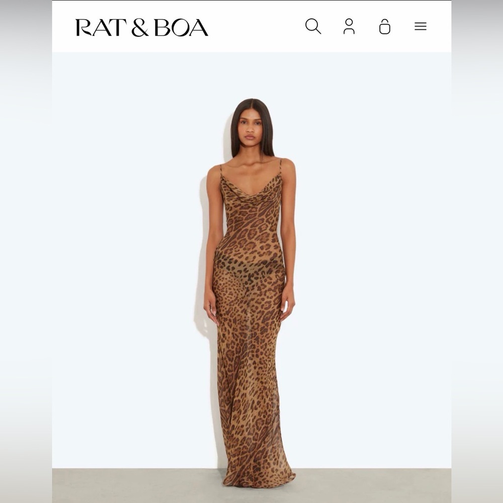 Rat & Boa Valentina Leopard Print Maxi Dress